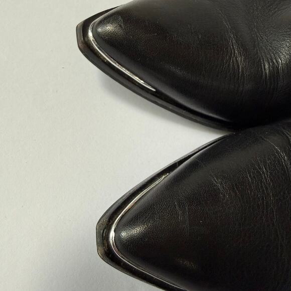 MARC FISHER LTD Black Leather Studded Ankle Boot 9.5 - Picture 9 of 16